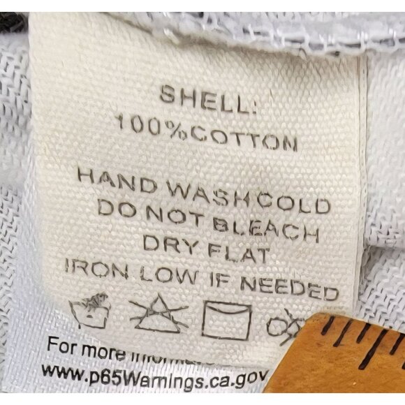 Peach Love Denim Jackey The Lollie White Animal Print Button Fringe Womens Large - Picture 6 of 10